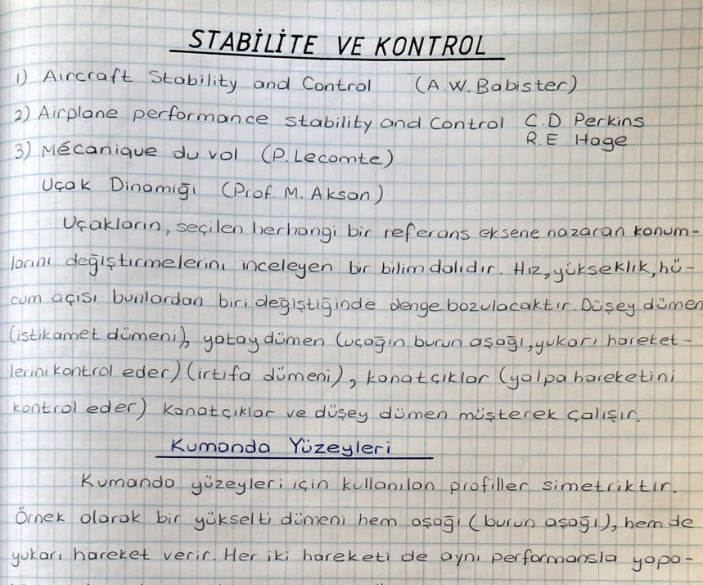 Stabilite ve Kontrol